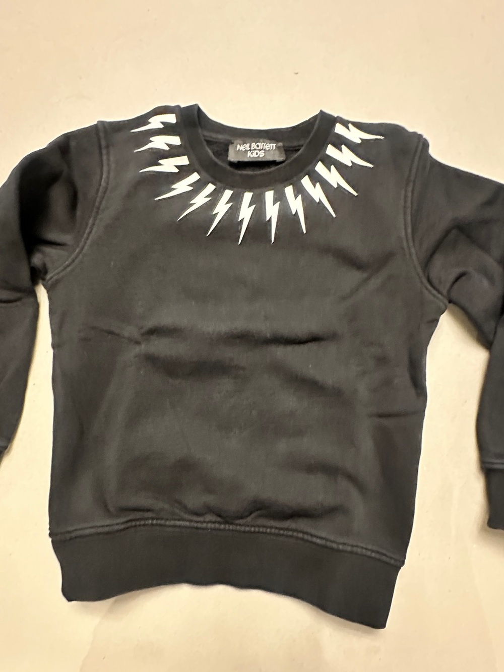 Neil Barrett Kids Black and White Logo Tag Sweatshirt